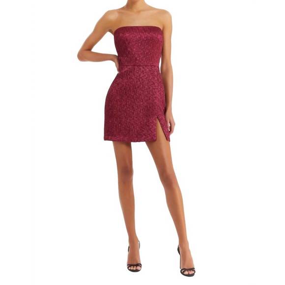 NEW AMANDA UPRICHARD arely dress in burgundy - Picture 1 of 3
